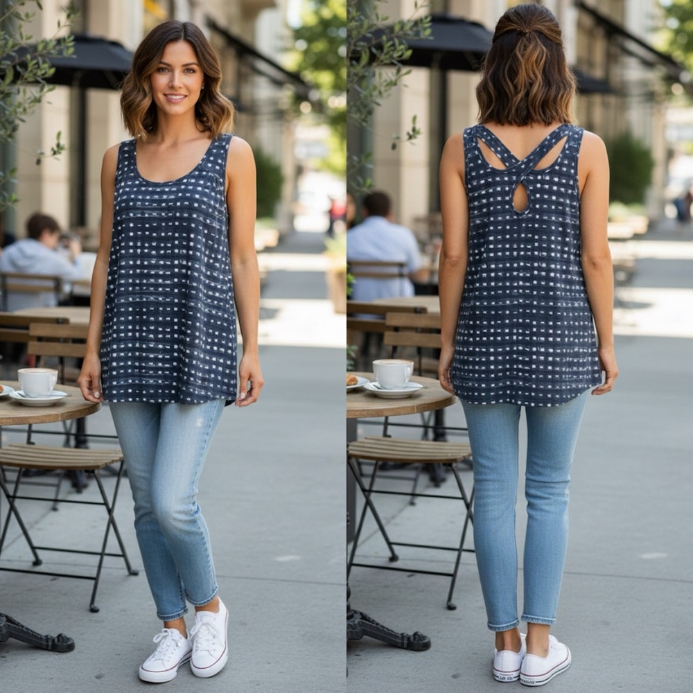 The North Face Criss Cross Back Tank Blouse Womens Size XL - Picture 1 of 13
